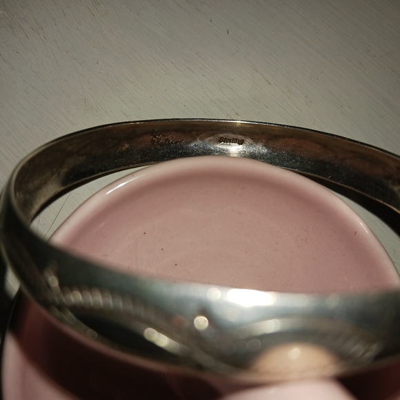 Sterling Silver Aztec Bangle Bracelet - Picture 2 of 2